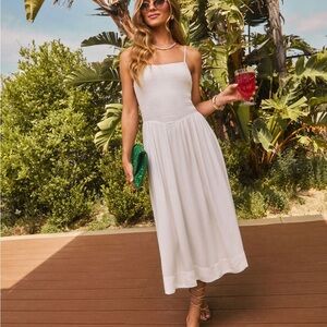 VICI- Sunny Days Ahead Smocked Bust Midi Dress